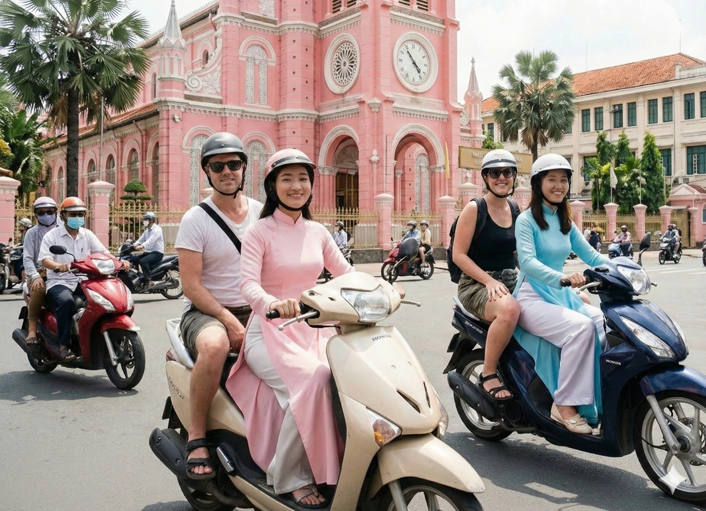 这正是专门来找我们体验奥黛摩托车旅游服务的客户。